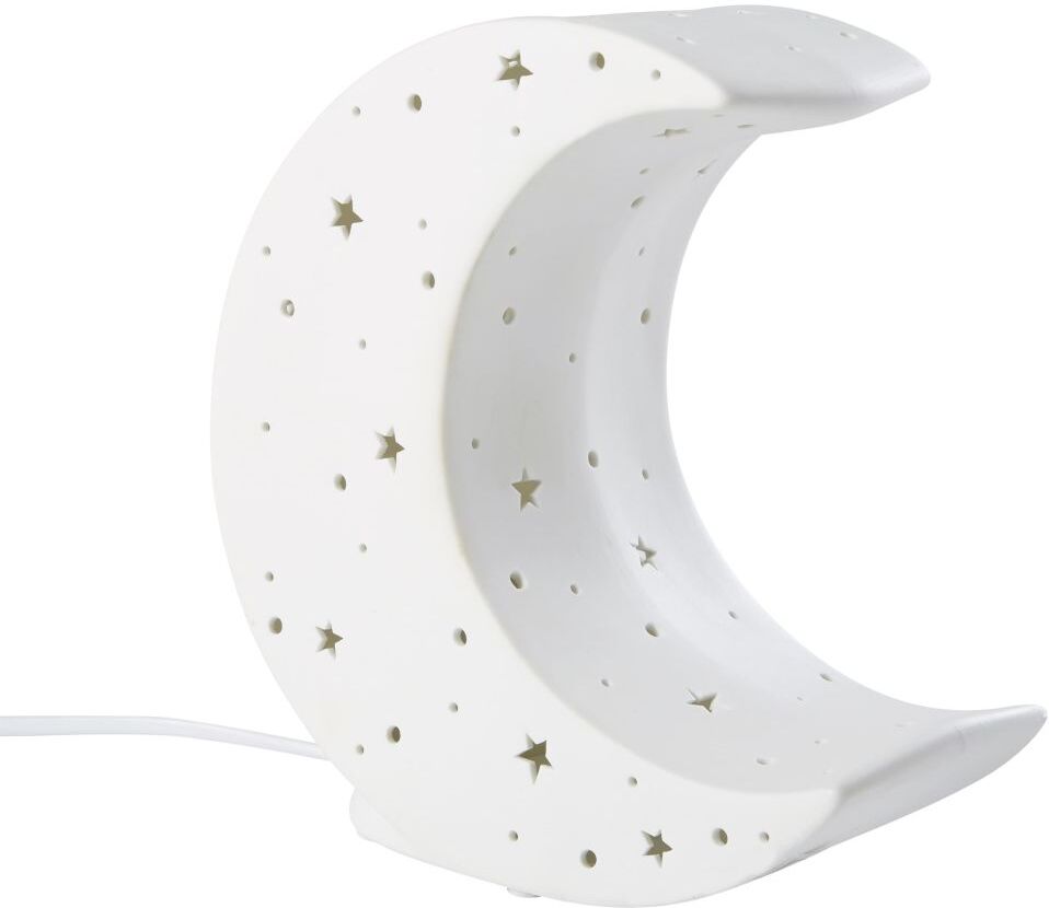 Maisons du Monde Lampe lune en porcelaine ajourée blanche