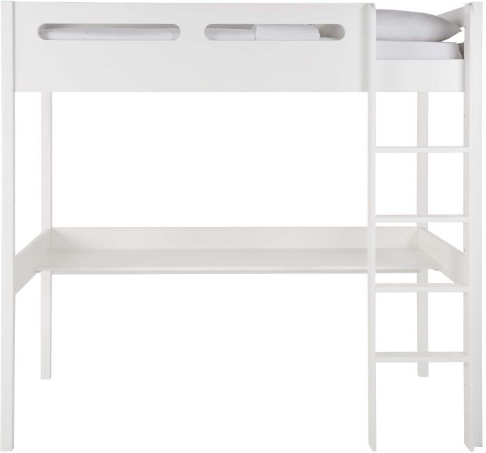 Maisons du Monde Lit mezzanine avec bureau en pin blanc Galaxy