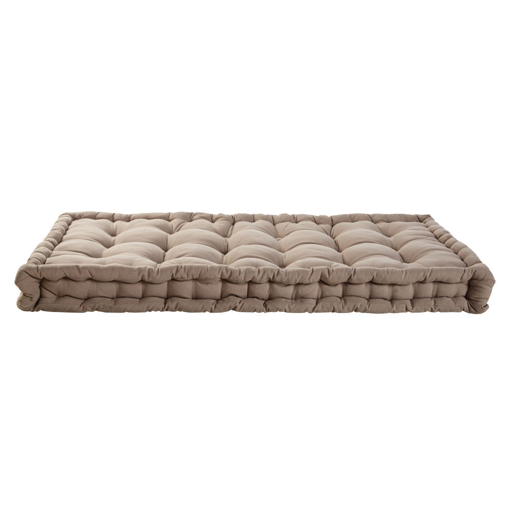 Maisons du Monde Matelas enfant en coton capitonné taupe 60x120