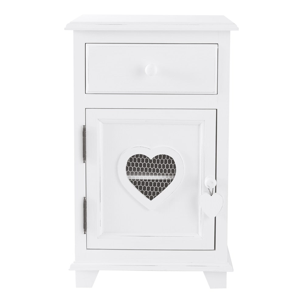 Maisons du Monde Table de chevet 1 tiroir blanche Valentine