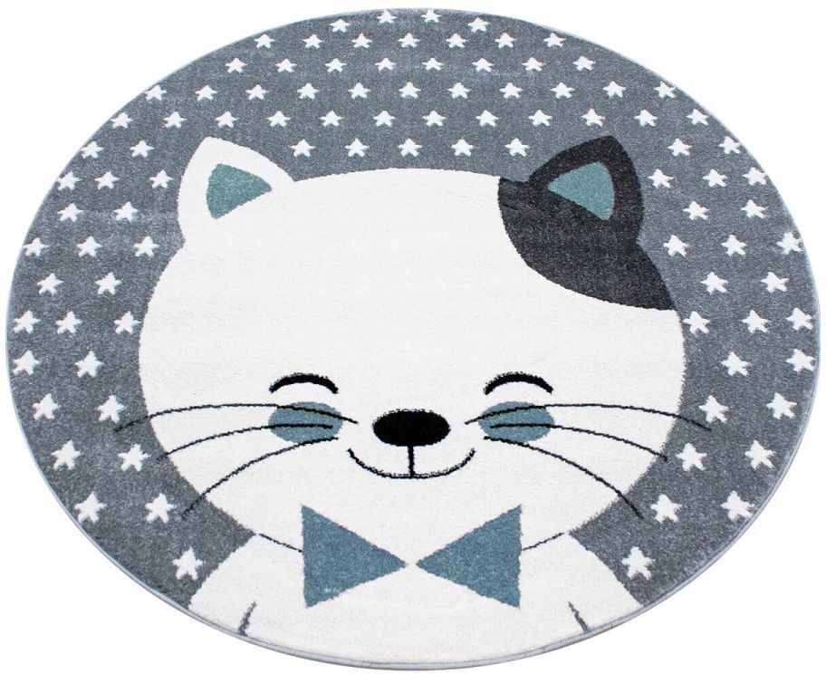 BOBOCHIC Tapis enfant rond CANDIES 3 Bleu 120x120