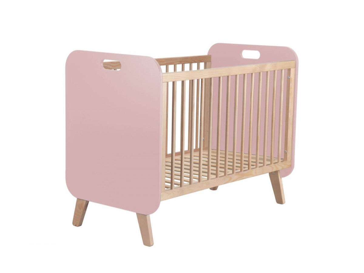 BOBOCHIC Lit bébé YORGA 60x120 cm Rose sans sérigraphie