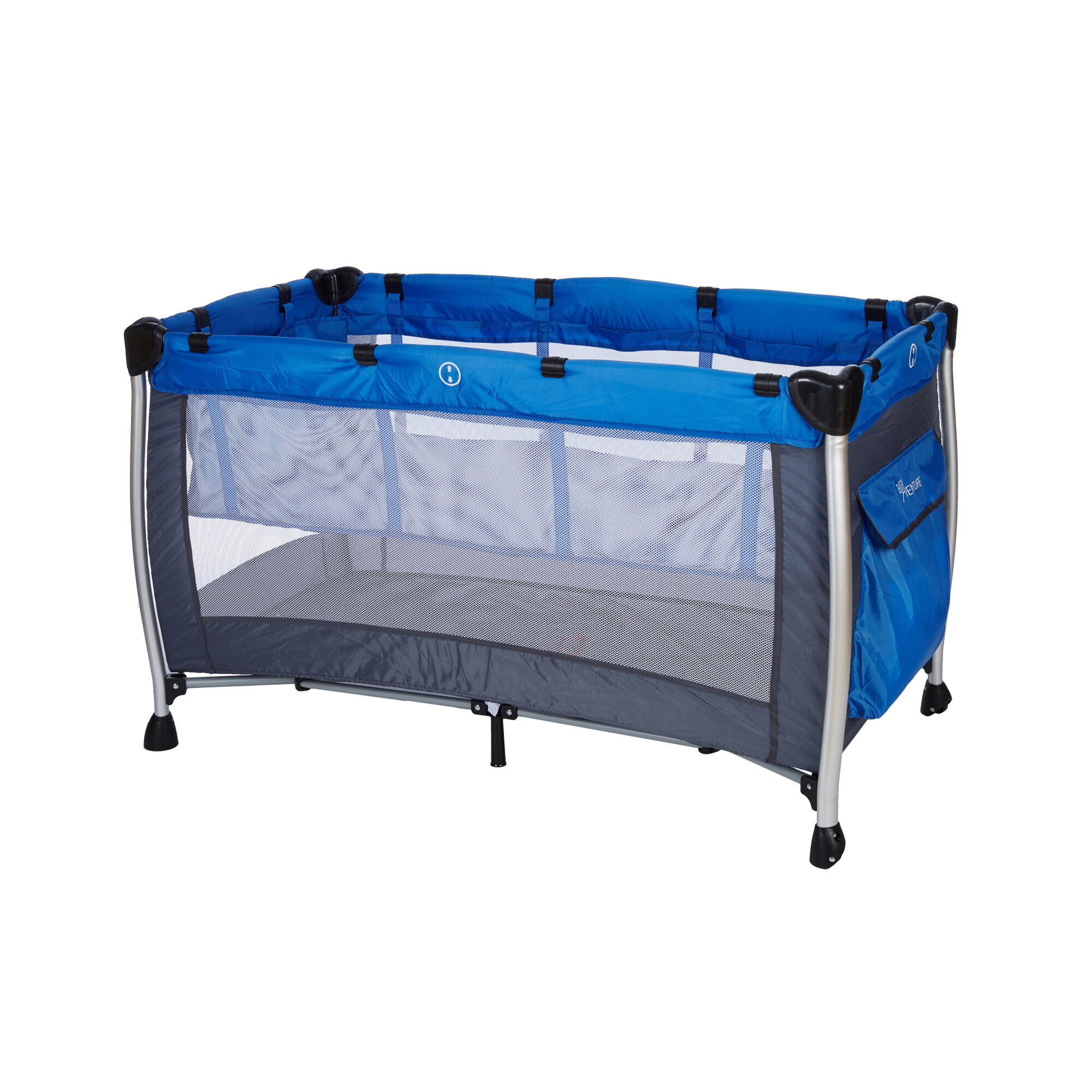 BABY ADVENTURE Παρκοκρέβατο 2 Θέσεων HOLIDAY ALUMINIUM Blue Grey 60*120cm