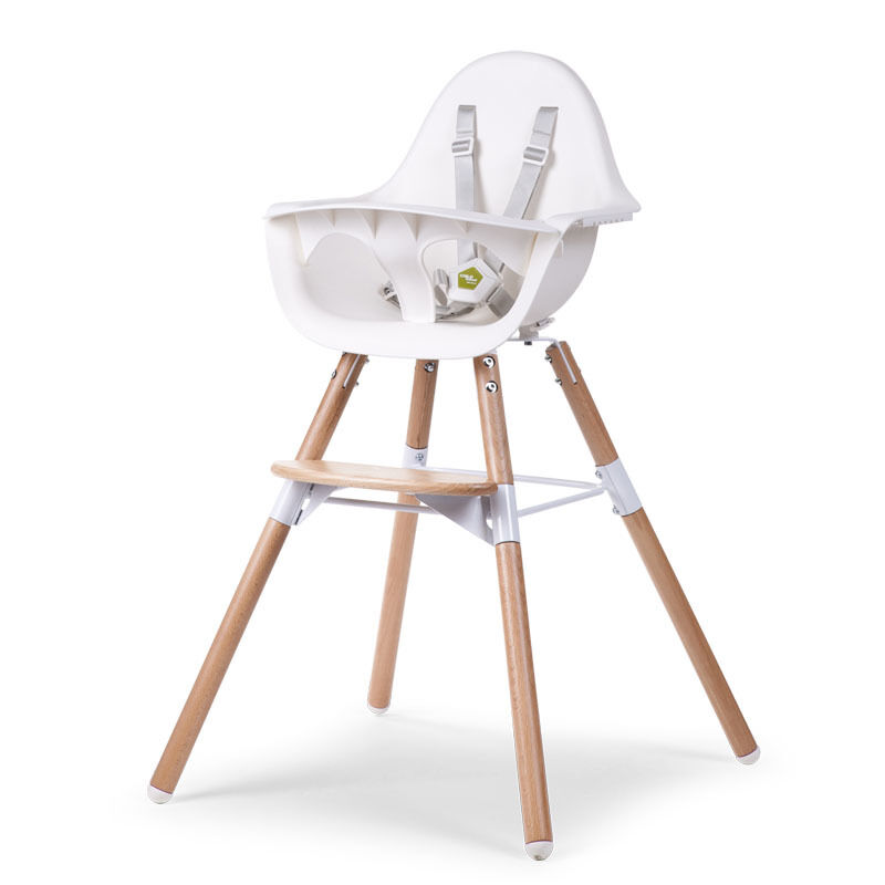 CHILDHOME Κάθισμα Φαγητού Childhome EVOLU 2 Natural - White 2 in 1 & Bumper