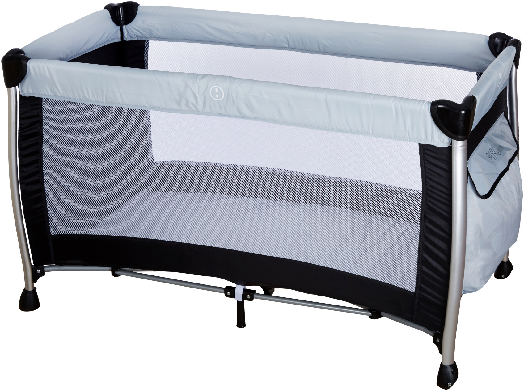 BABY ADVENTURE Παρκοκρέβατο 2 Θέσεων HOLIDAY ALUMINIUM Grey Black 60*120cm