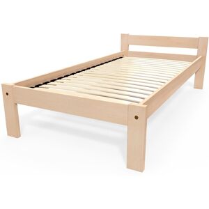 ABC MEUBLES Letto per bambini 90x190 in legno di faggio Simply - 90x190 - Legno Grezzo