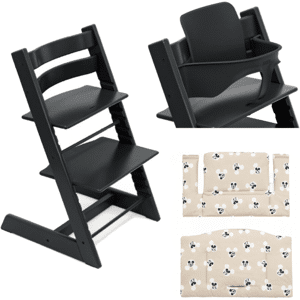 Stokke Promo Tripp Trapp con Cuscino e Baby Set Black - Mickey Signature