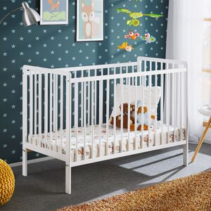 garneroarredamenti Lettino per bambini con materasso 65x124cm bianco Shine