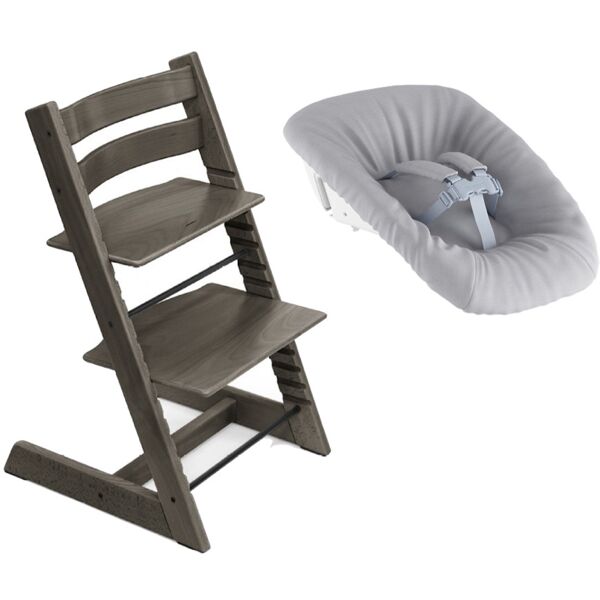 stokke promo tripp trapp con newborn set hazy grey