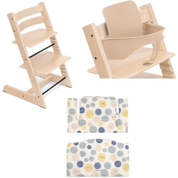 stokke promo tripp trapp con cuscino e baby set natural - soul system