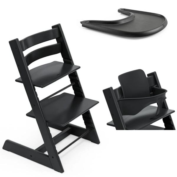 stokke promo tripp trapp e vassoio con baby set black - black