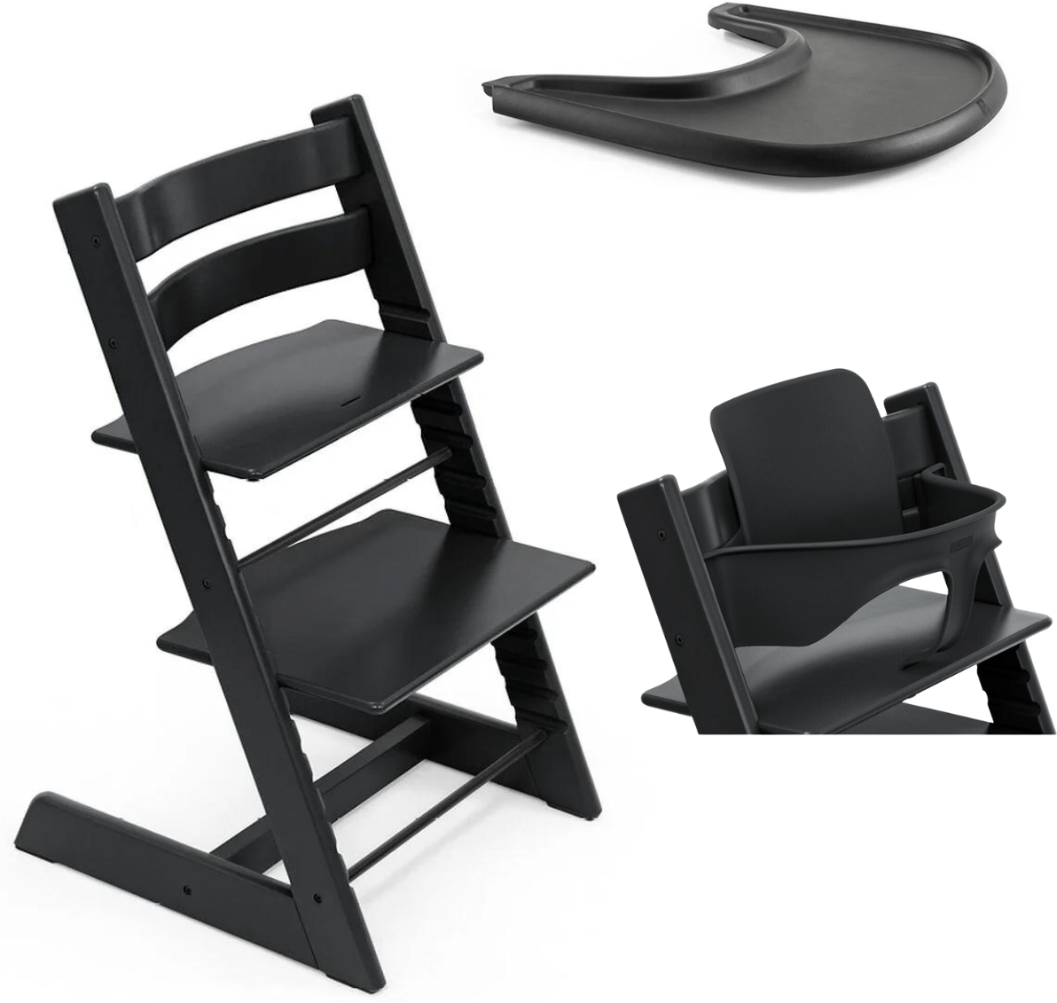 Stokke Promo Tripp Trapp e Vassoio con Baby Set Black - Black