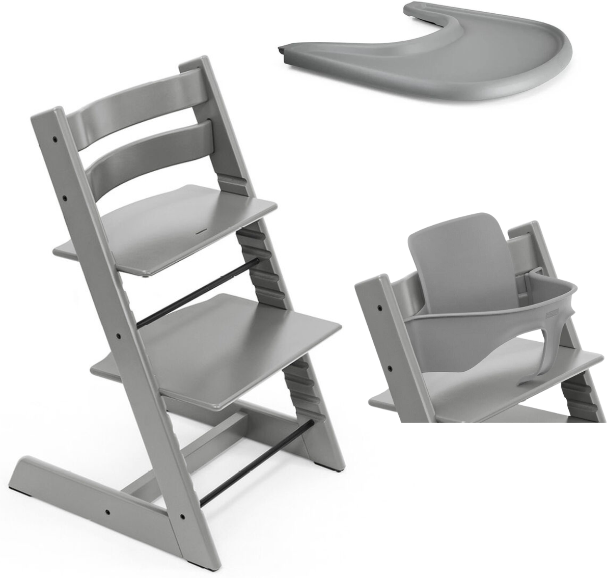 Stokke Promo Tripp Trapp e Vassoio con Baby Set Storm Grey - Storm Grey