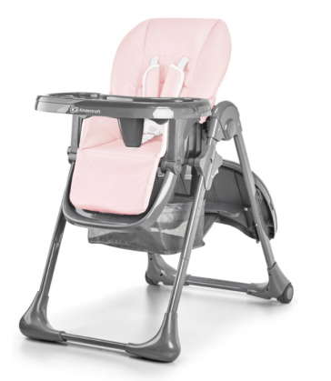 Kinderkraft Seggiolone Pappa Reclinabile e Regolabile in Altezza TASTEE ROSE