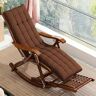 VIYOLI Wood rocking chair,folding rocking chair,lounge chair for bedroom,Comfy Side Chair for Living Room Bedroom,for Living Room, Bedroom,Study Room,padded chair (Color : Brown+upholstered)