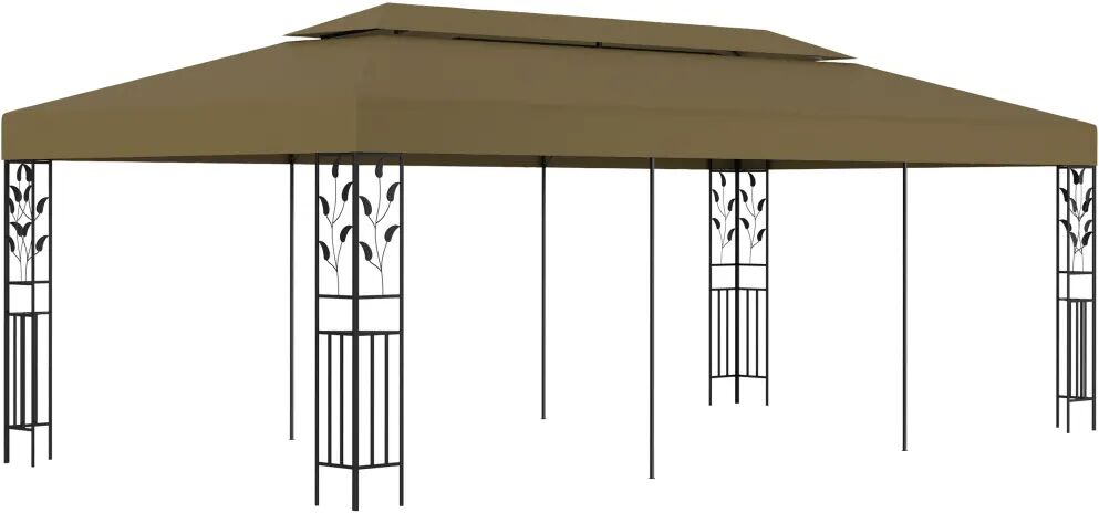 vidaXL Paviljong 6x3 m gråbrun 180 g/m²