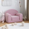 vidaXL Sofá-cama infantil de pelúcia rosa