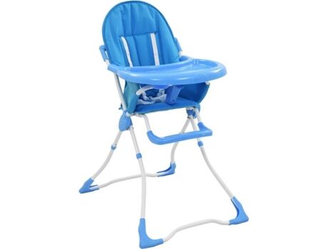 Vidaxl Cadeira de Refeição para Bebé Azul e Branco