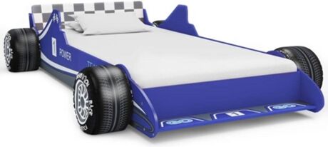 Vidaxl Cama carro de corrida para crianças azul (Compatível com Colchão: 90x200 cm)