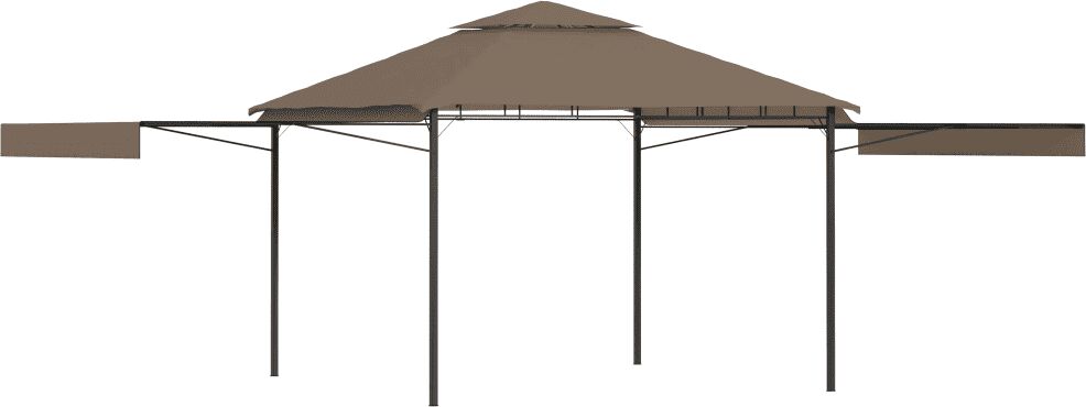 vidaXL Pavilion extinsii duble acoperiș gri taupe 3x3x2,75 m 180 g/m²