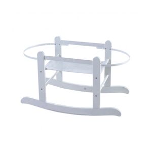 KINDER VALLEY Deluxe Rocking Moses Basket Stand White   Solid Pine Wood - White