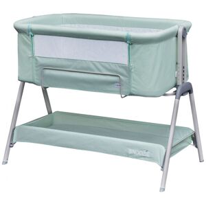 KINDER VALLEY Snoozie Bedside Crib Misty Jade   Side Co Sleeper Baby Cot with Breathable Mesh Panel and Travel Bag - Misty Jade