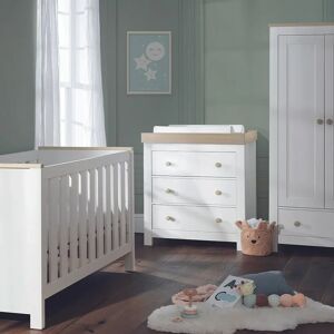CuddleCo Luna 3 Piece Nursery Furniture Set - White & Oak