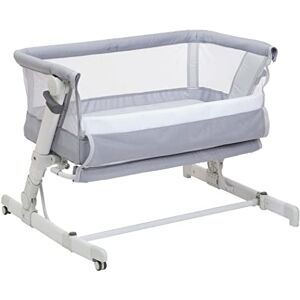 Chicco Next2Me Pop-Up, Grey Mist Side-Sleeping Crib, Folding Travel Cot, Adjustable Height, inc. Mattress and Travel Bag