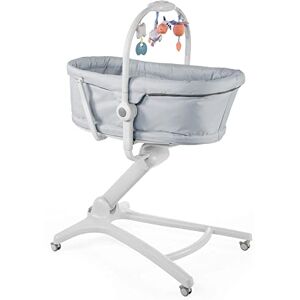 Chicco Baby Hug 4-in-1 Baby Cot, Grey_RE_LUX Birth to 3 Years (15 kg), Recliner Chair, Baby High Chair and First Chair, Adjustable Height