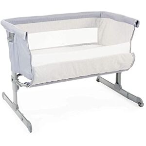 Chicco Next2Me Original, Grey Side-Sleeping Crib, Adjustable Height, inc. Mattress and Travel Bag