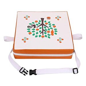 Baby Booster Seat Dining Chair Cushion, Fansu Toddler Kid Safe Dismountable Heightening Square Pad Washable Thick Highchair Booster Cushion Mat ?Lightweight Soft (Orange-Life Tree,12.6x12.6x3.1 in)