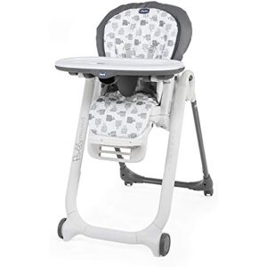 Chicco Polly Progress 5in1 Highchair, Suitable from Birth, 5 Point Safety Harness - 4 Reclining Positions, Compact Booster Seat for Toddlers, Easy Folding - Grey