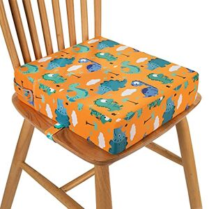 Mative Toddler Booster Seat for Dining Chair, Stronger Support Non-Slip Bottom Double Safe Straps Booster Seat Dining Toddler, Portable Travel Increasing Cushion (Orange)