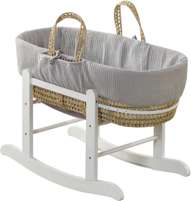 Photos - Cot Harriet Bee Kulap Moses Basket with Bedding and Stand gray/white 30.0 H x