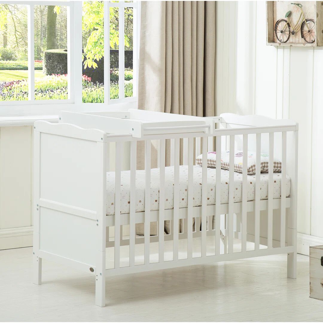 Photos - Cot Harriet Bee Josiah  Bed with Mattress white 85.0 H x 66.0 W cm