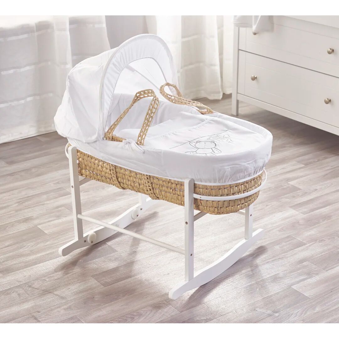 Photos - Cot Kinder Valley Teddy Wash Day Palm Moses Basket with Bedding brown 30.0 H x