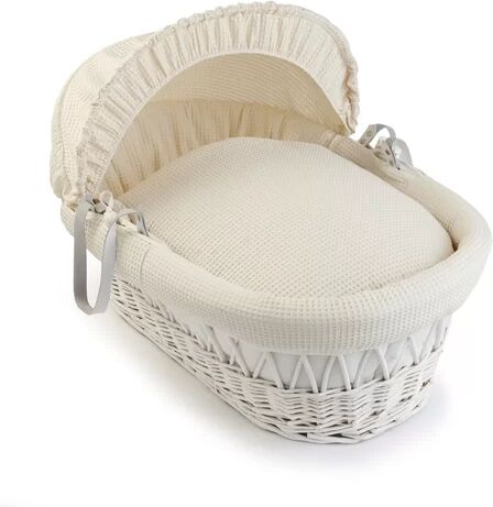 Clair De Lune Waffle Moses Basket with Bedding Clair De Lune Colour: Cream  - Size: 110cm H X 110cm W X 24cm D