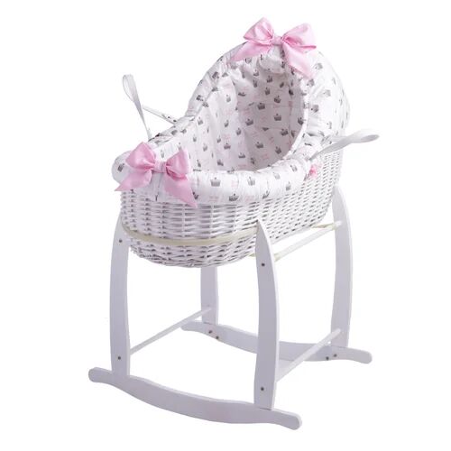 Clair De Lune Rachel Riley My Little Princess Moses Basket with Bedding and Stand Clair De Lune  - Size: