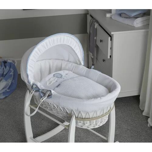 Clair De Lune Over the Moon Moses Basket Clair De Lune Colour: White/Blue  - Size: Medium