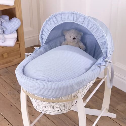 Clair De Lune Waffle Moses Basket with Bedding Clair De Lune Colour: Blue  - Size: Double - 2 Pillowcases (80 x 80 cm)