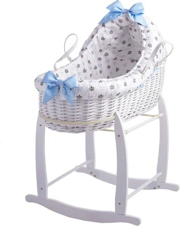 Clair De Lune Rachel Riley My Little Prince Moses Basket with Bedding and Stand Clair De Lune  - Size: 26cm H X 29cm W X 66cm D