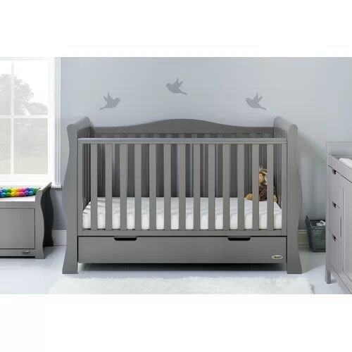 Obaby Stamford Luxe Cot Bed Obaby Colour: Taupe Grey 99cm H X 65cm W X 71cm D