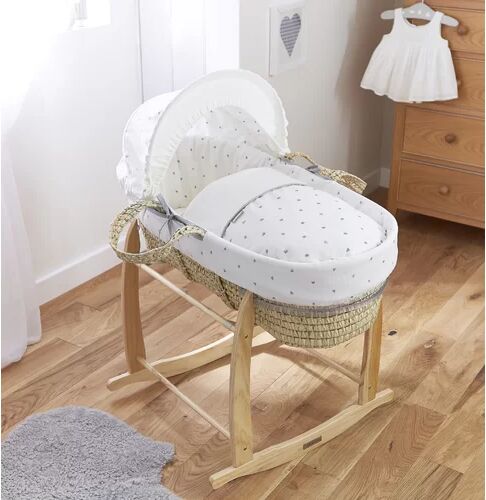 Clair De Lune Lullaby Hearts Moses Basket Clair De Lune  - Size: Large