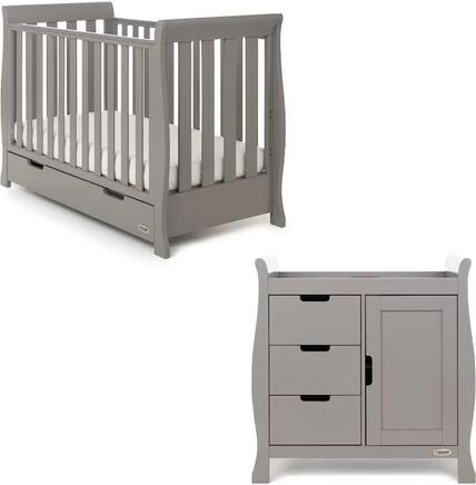 Obaby Stamford Mini 2 Piece Nursery Furniture Set Obaby Colour: Taupe Grey  - Size: 76cm H X 50cm W X 40cm D