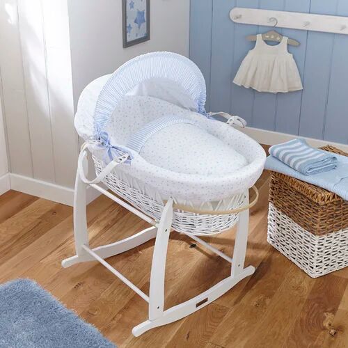 Clair De Lune Stars and Stripes Moses Basket with Bedding Clair De Lune  - Size: