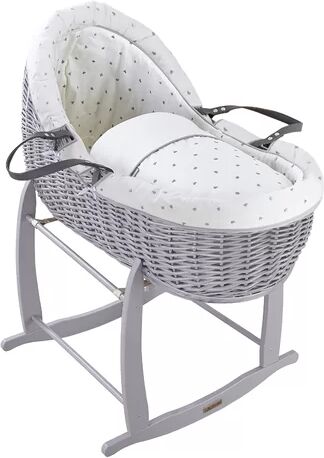 Clair De Lune Lullaby Hearts Moses Basket with Bedding Clair De Lune  - Size: