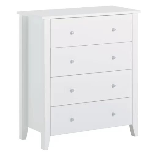 Hoppekids Christian 4 Drawer Chest Hoppekids Colour: White  - Size: 20cm H X 191cm W X 75cm D