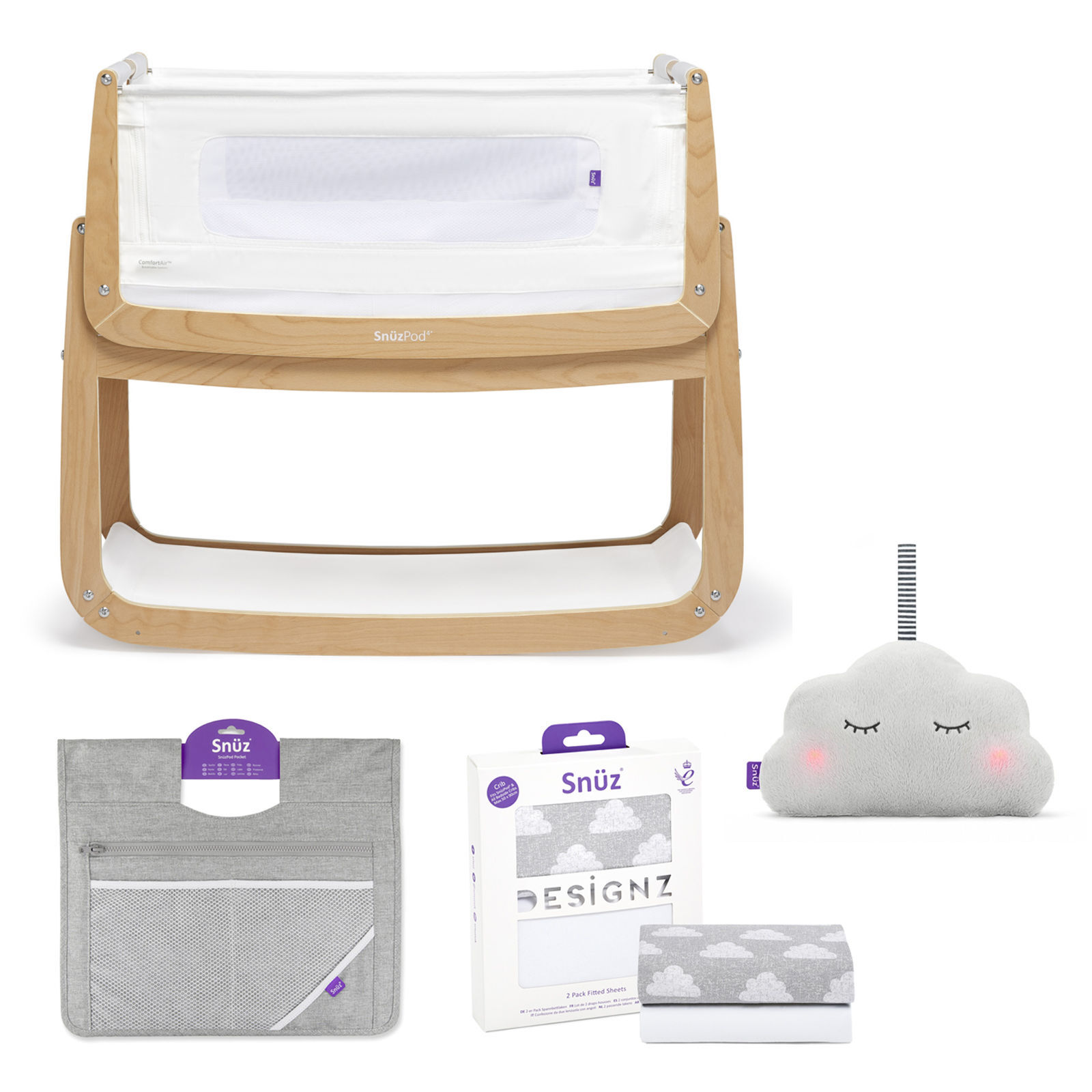 Snuz SnuzPod4 4 Piece Bedside Crib Bundle - Natural