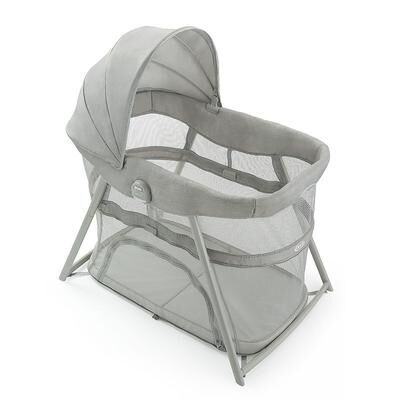Graco DreamMore Modern Cottage Collection 3-in-1 Portable Bassinet & Travel Crib, Grey