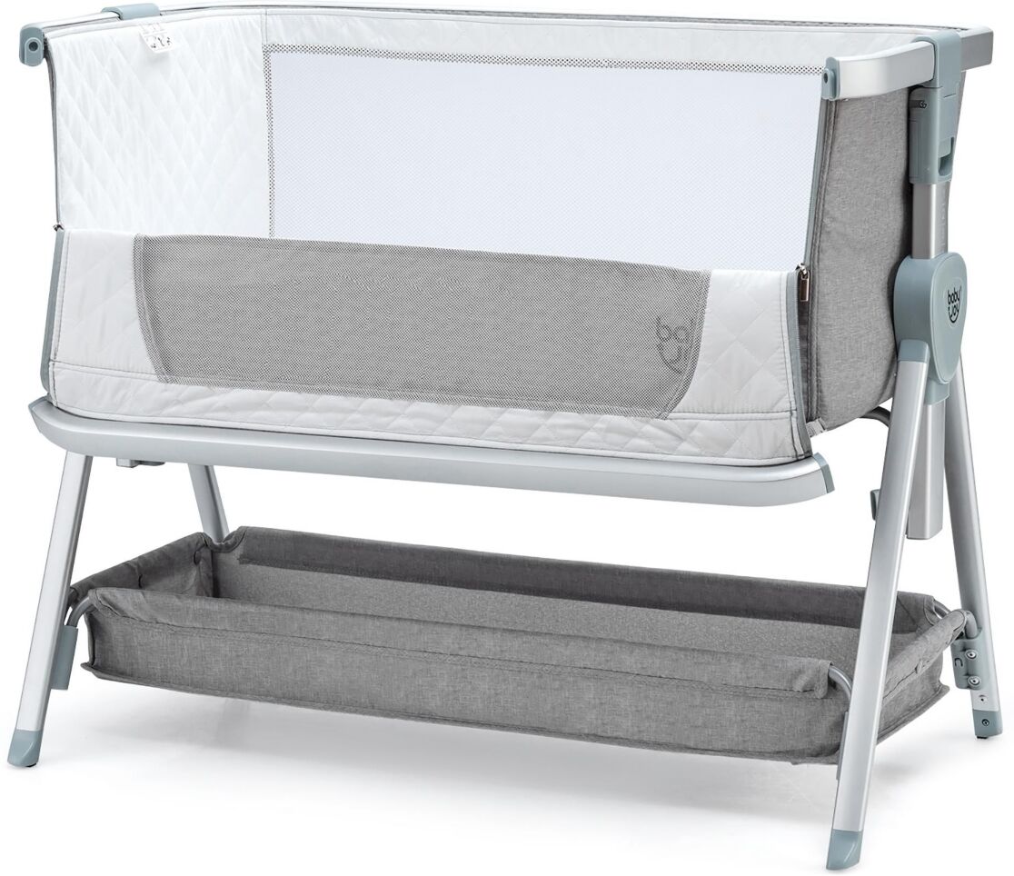 Costway Baby Bed Side Crib Portable Adjustable Infant Travel Sleeper Bassinet - Grey